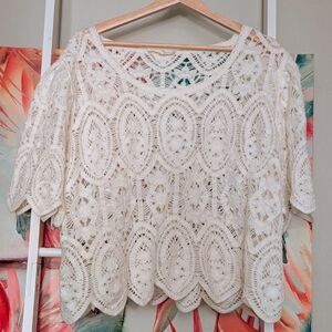 Solitaire White Lace Women's Blouse